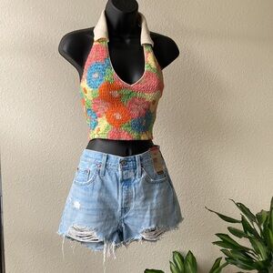 Zara Collared halter crop top